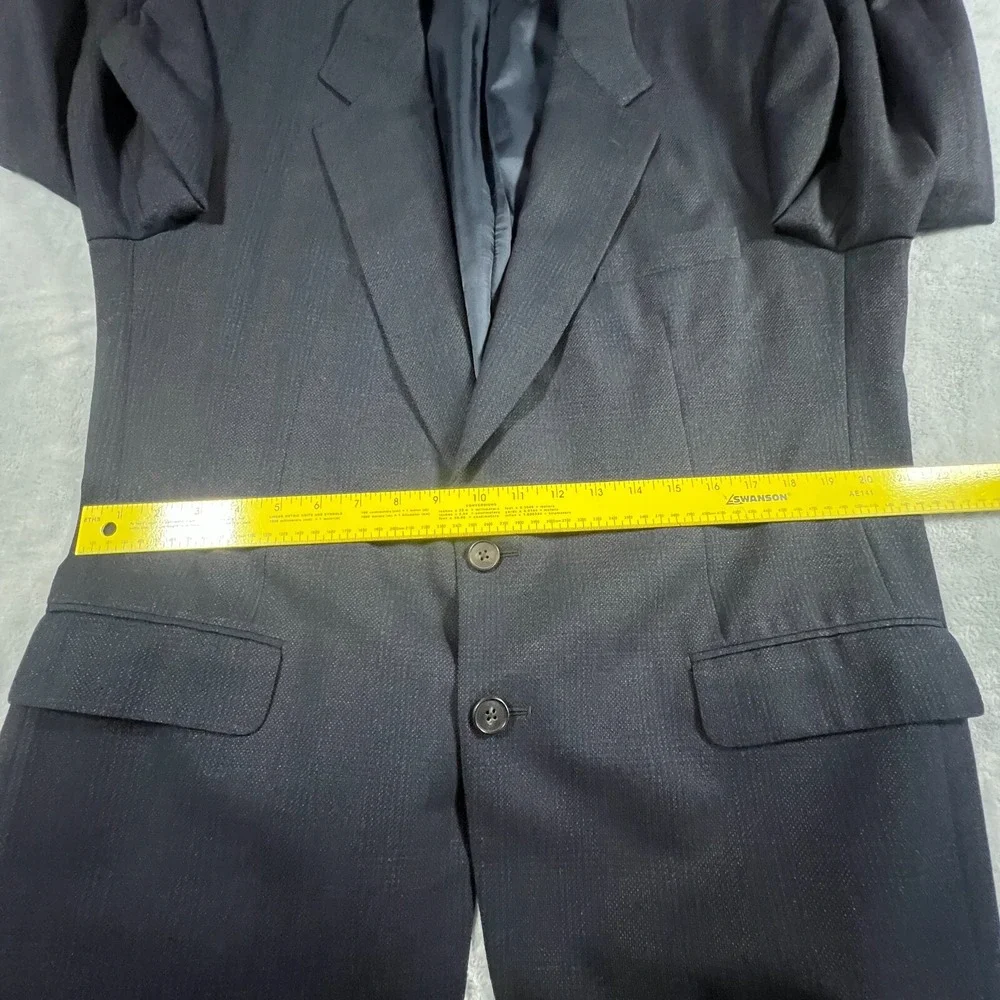 Belvest Sports Coat Mens 44 L Super 100s Worsted Wool Italy Navy Blue Blazer